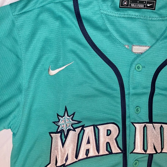 Majestic Ken Griffey Jr Seatle Mariners Aqua Jersey - Picture 2 of 5